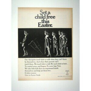 Vintage 1971 Print Advertisement Easter Seals Set A Child Free